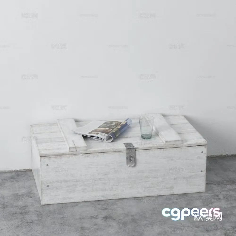Industrial style ornaments box wooden box 3d model