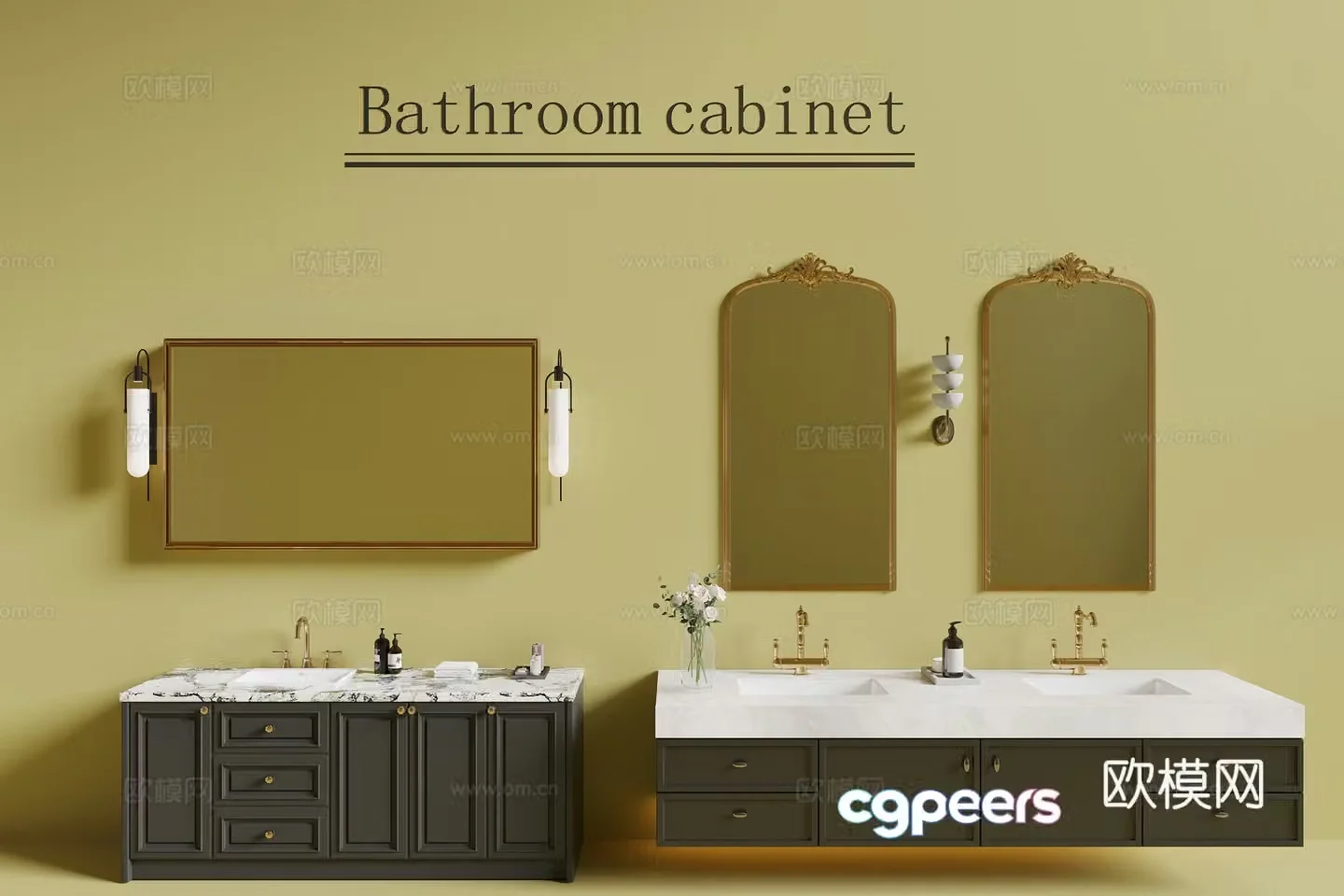 French bathroom cabinet 3d model