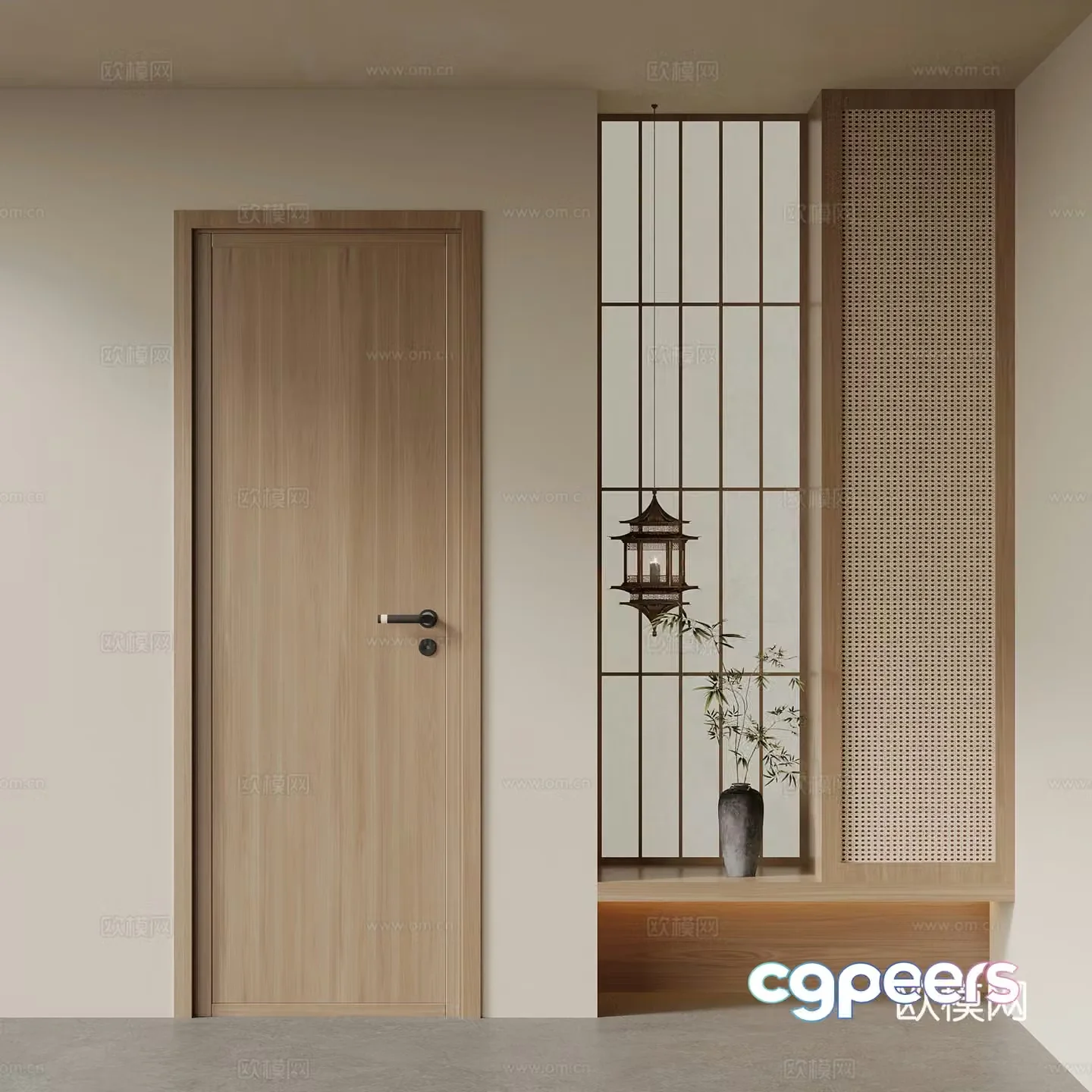 Entrance Jijifeng Entrance Entrance Background End Cabinet Single Open Door 3D Model
