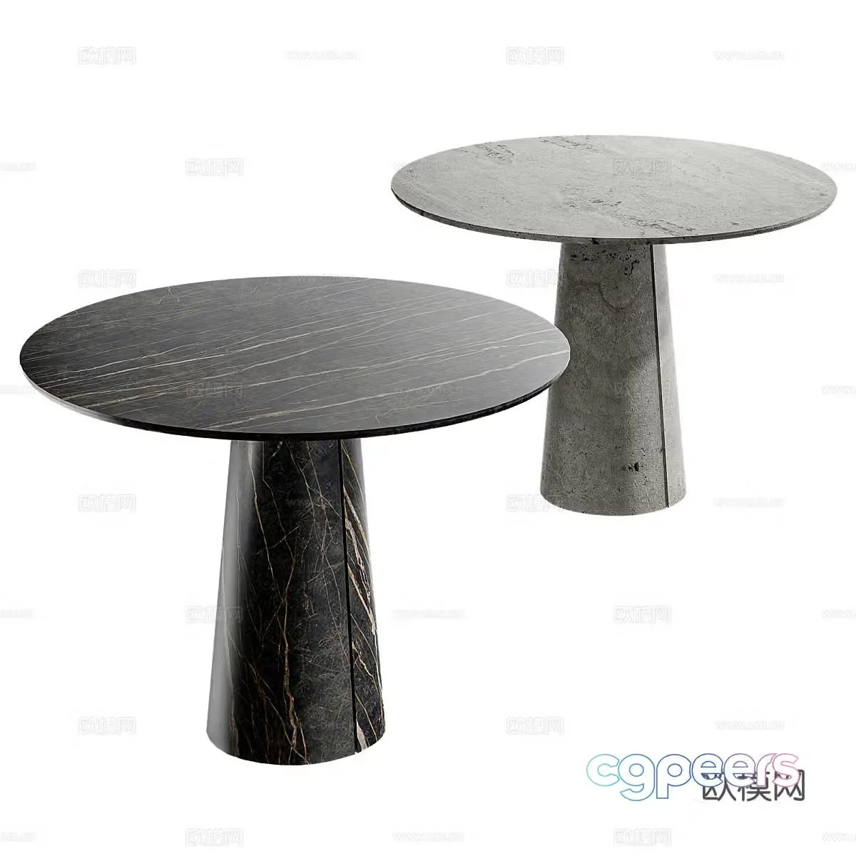 Stone dining table marble dining table stone negotiation table round table stone round table marble round table 3d model