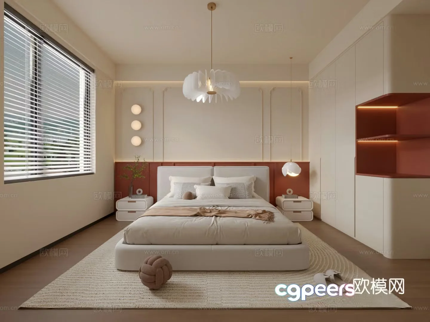 French minimalist bedroom 3d model
