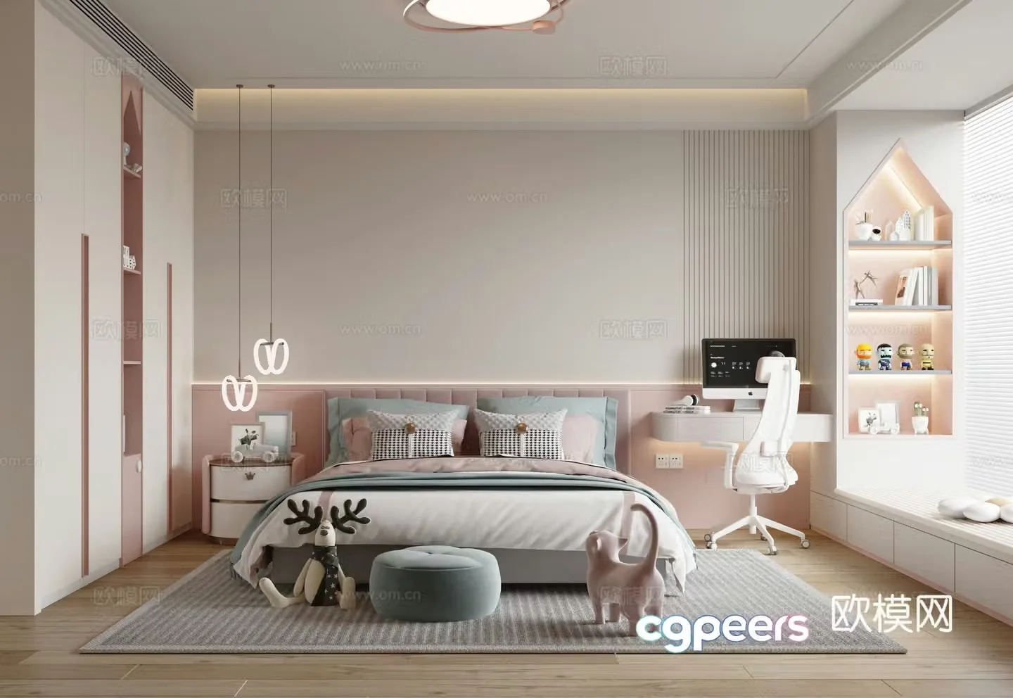 Modern girl children’s room 3d model