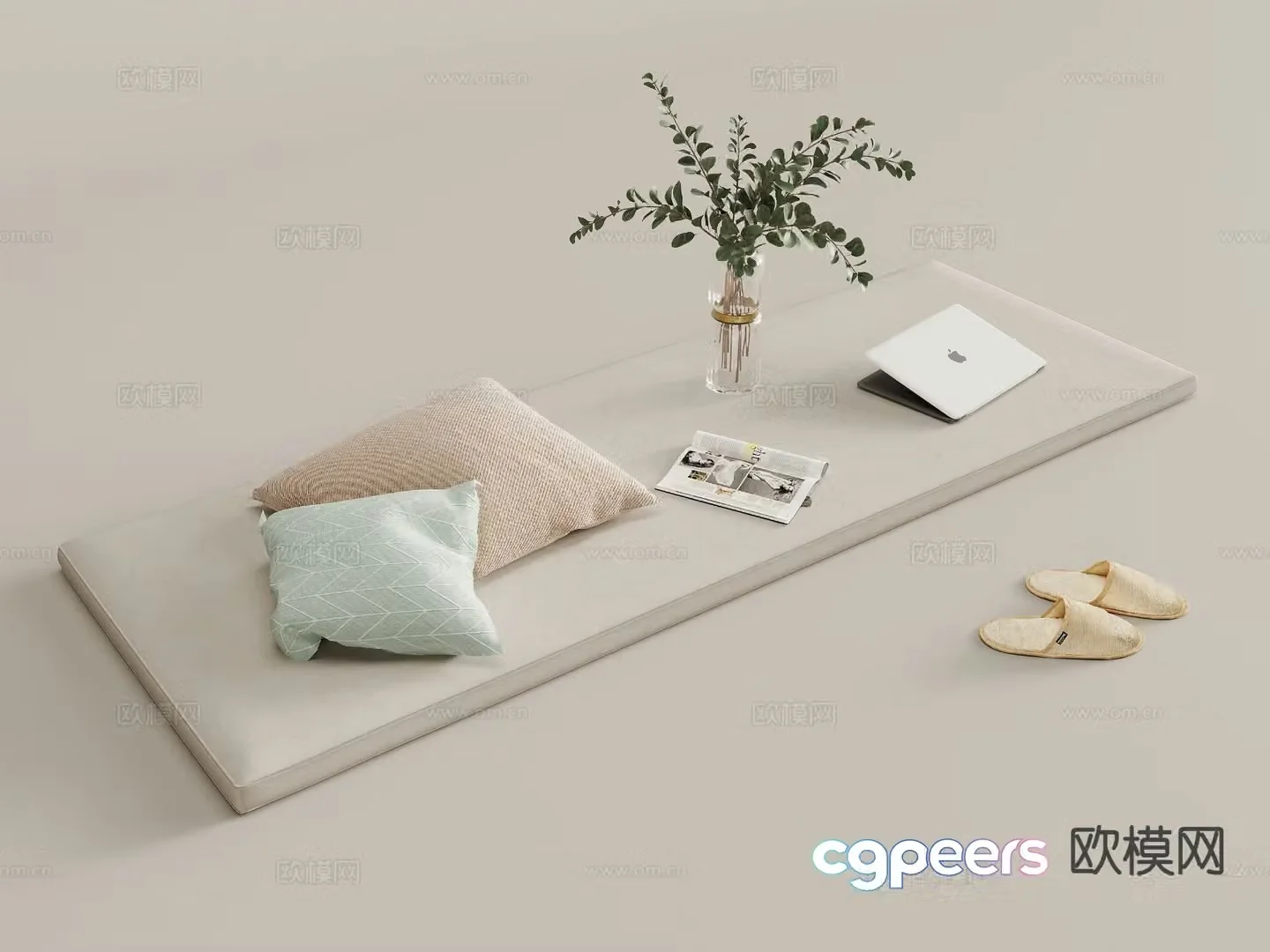 Bay window cushion sofa cushion 3d model