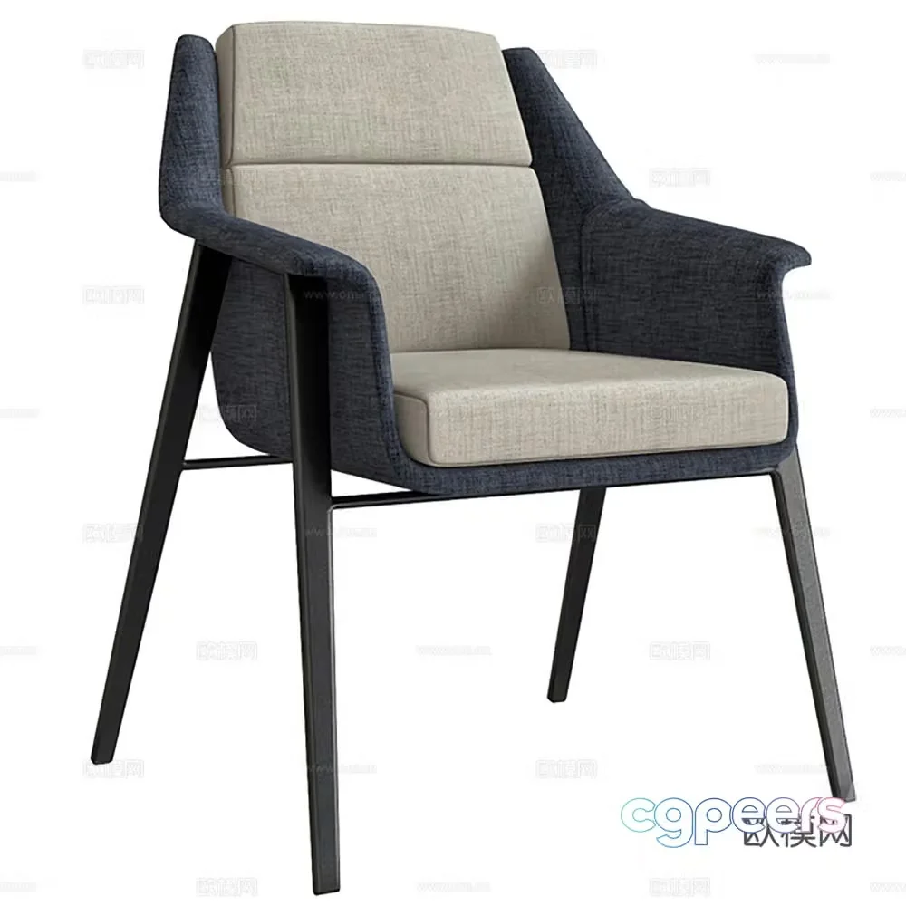 Single chair seat dining chair leisure chair 3d model