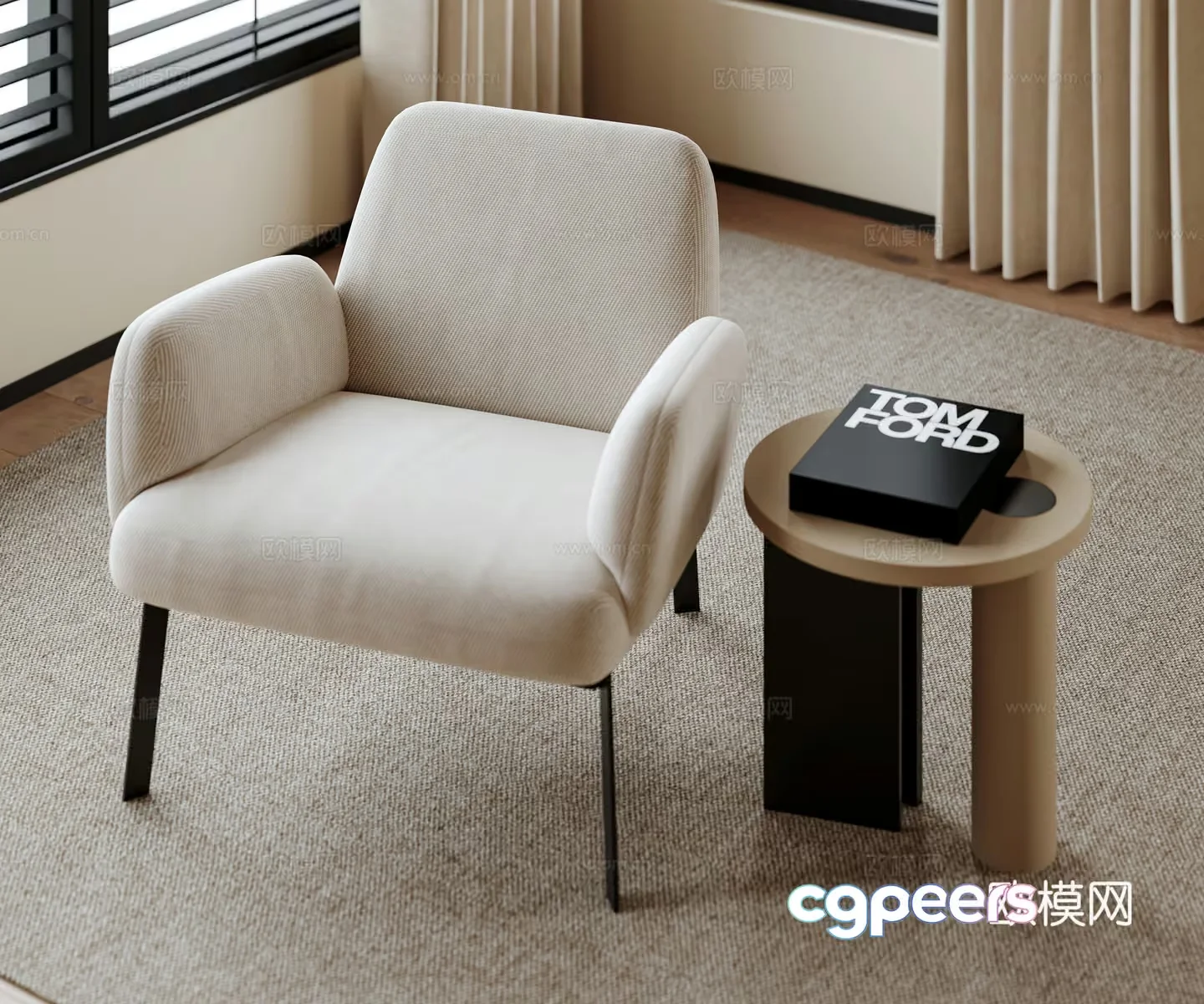 Cozy Living Room 3D Model – 9437 – VRAY Render