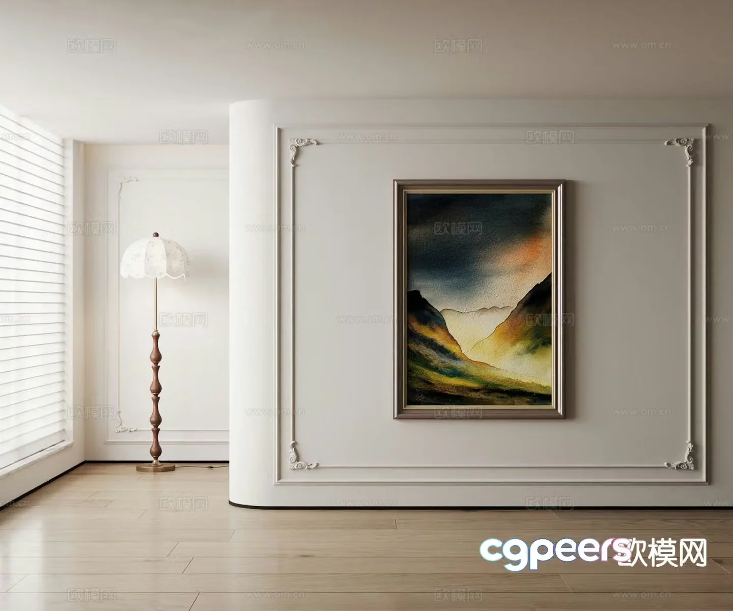 American decorative painting landscape oil painting 3d model