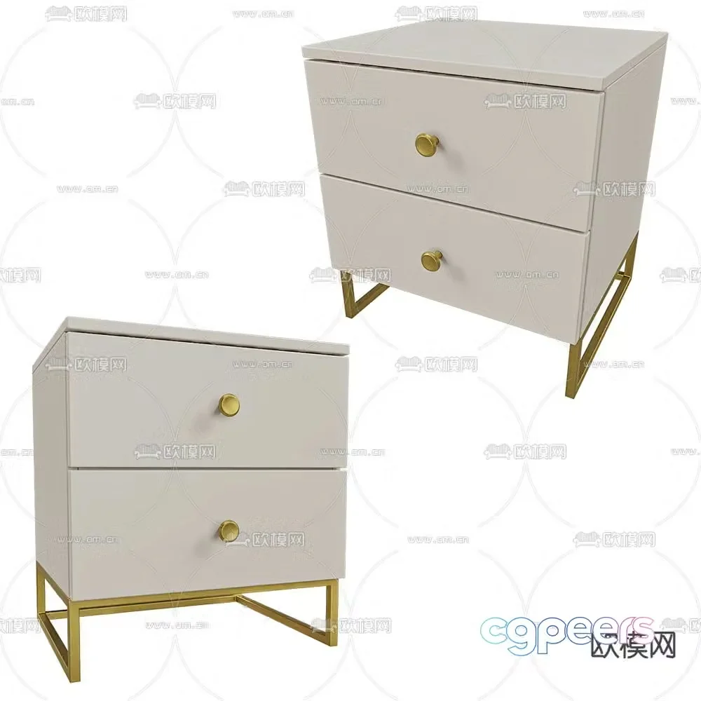 Mister light luxury bedside table 3D model