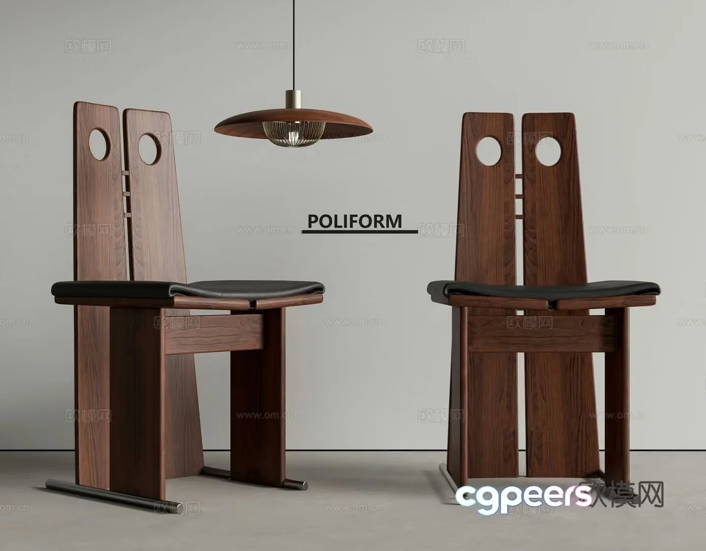 Wasabi style ancient dining chair chandelier 3d model