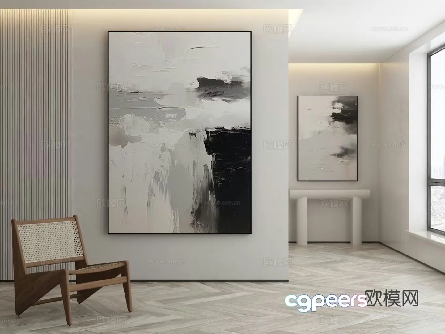 Modern decorative painting abstract painting texture painting 3d model