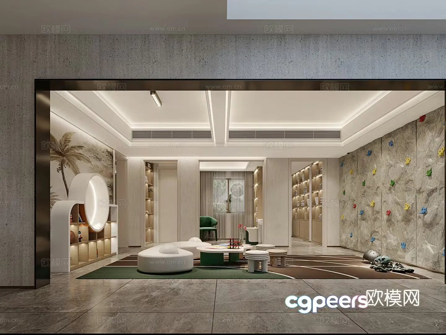 Modern underground living room 3D model