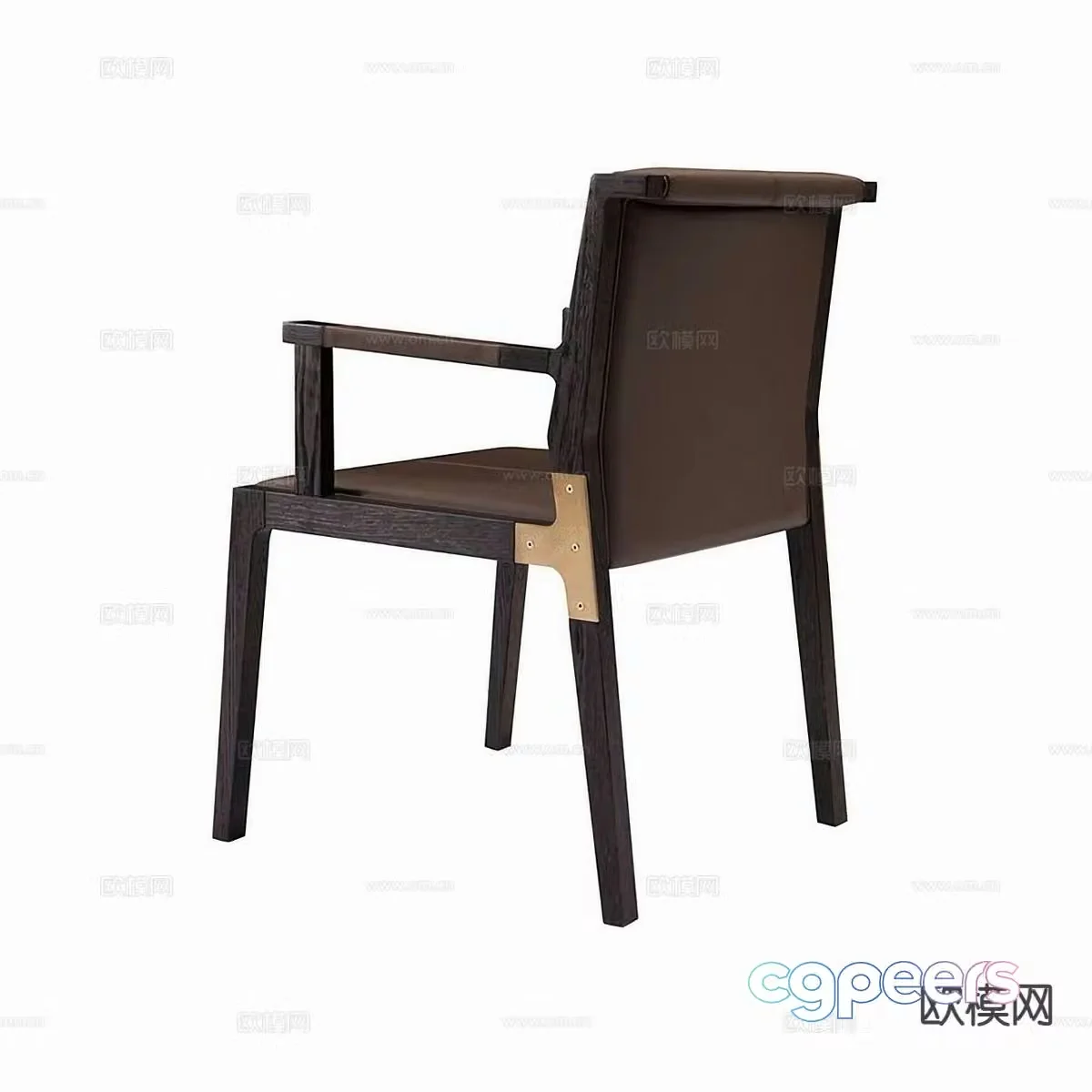 Modern chair dining chair armchair single chair 3d model