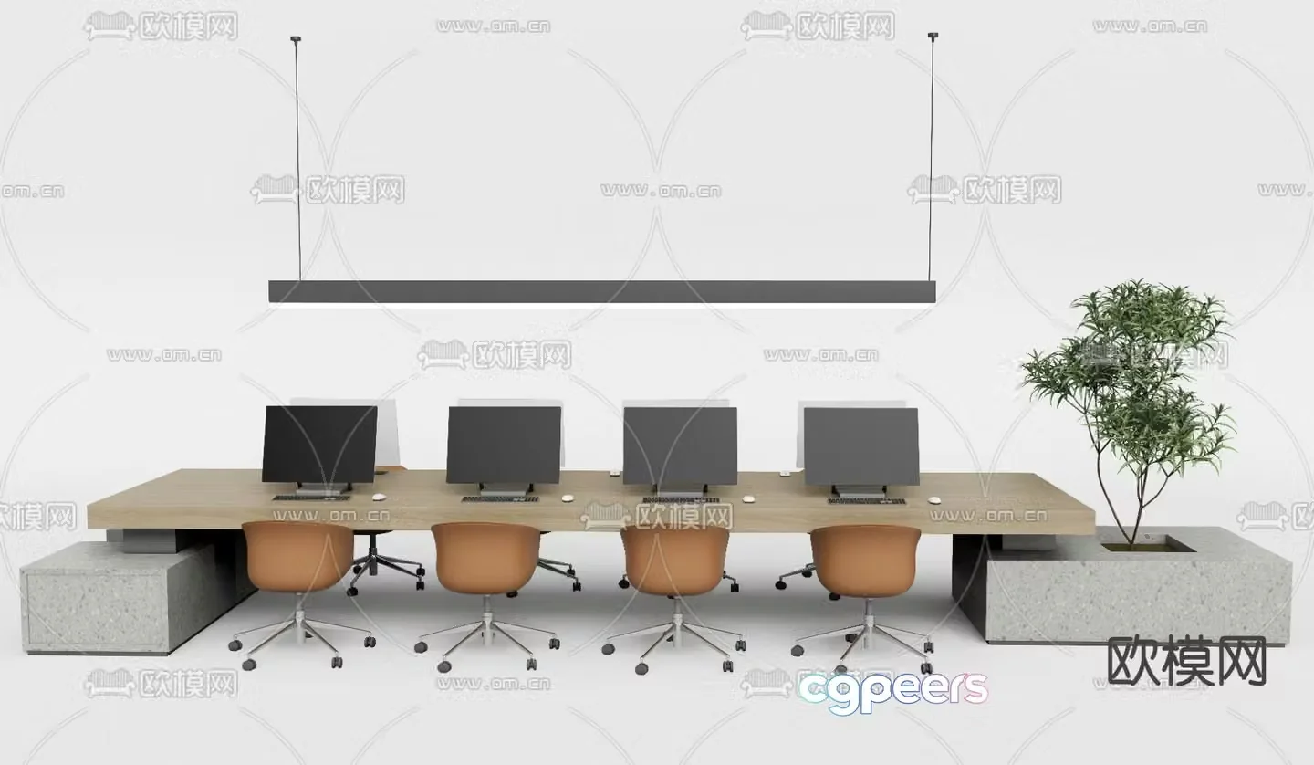 desk post workstation 3d model