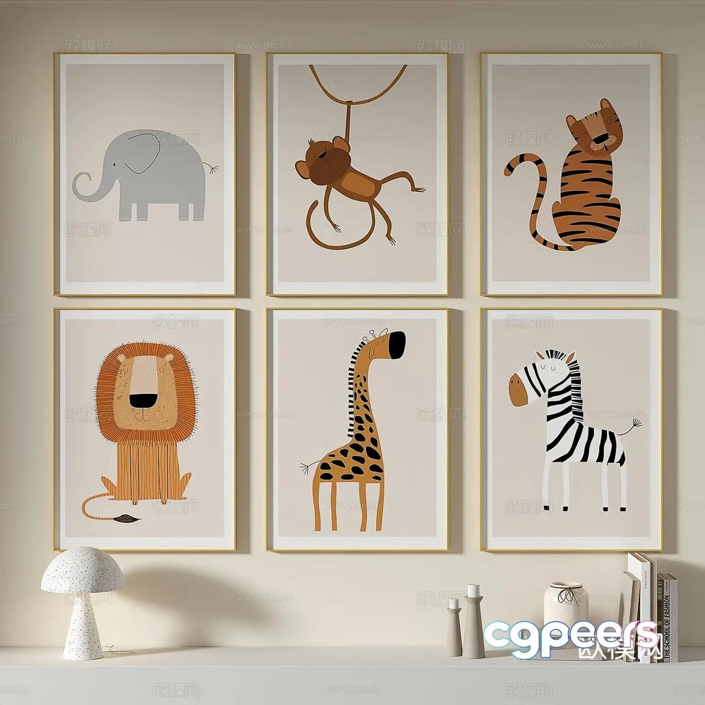 Modern simple decorative painting 3d model