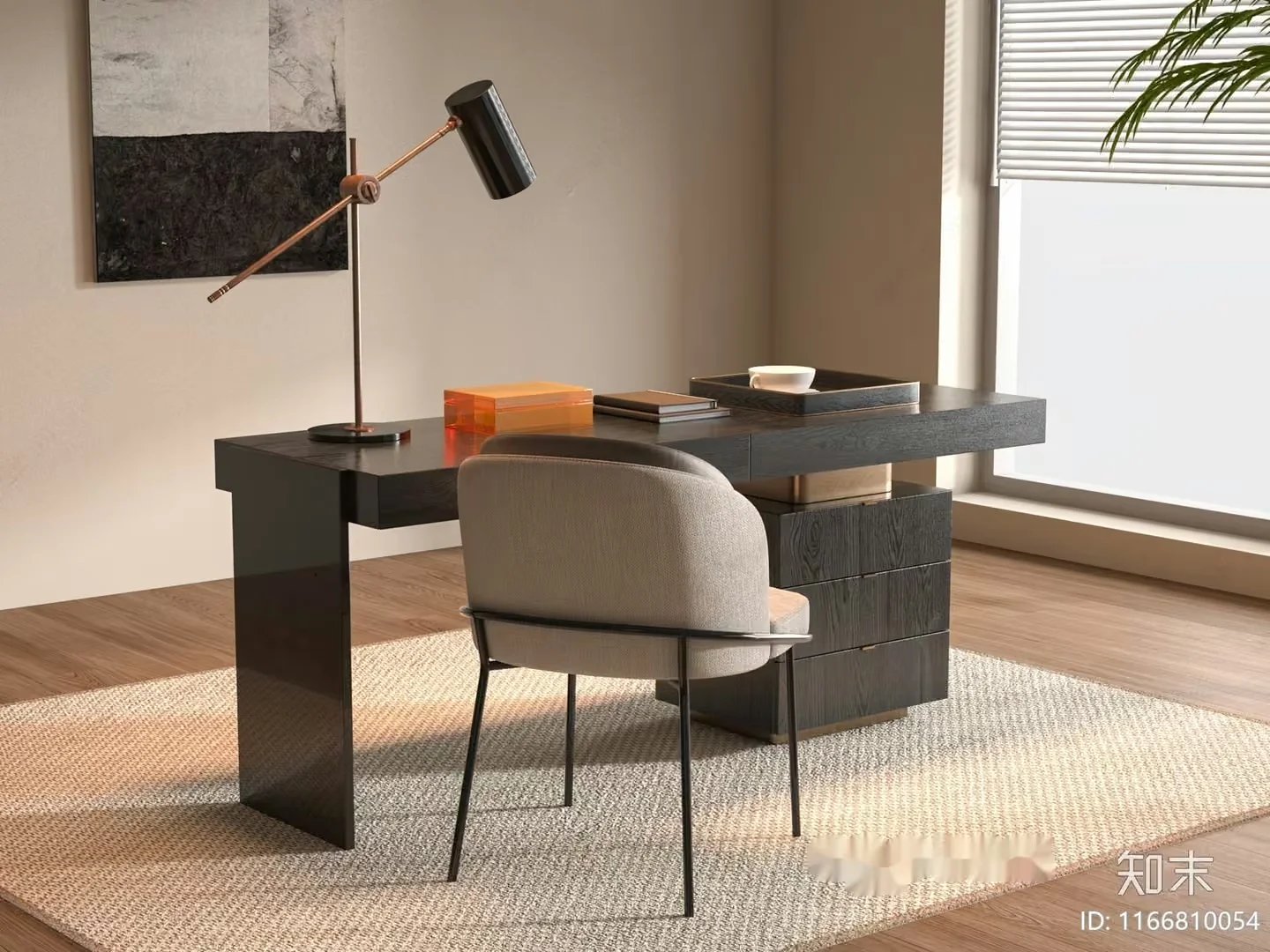 Modern Home Office 3D Model – 1842 – VRAY Render