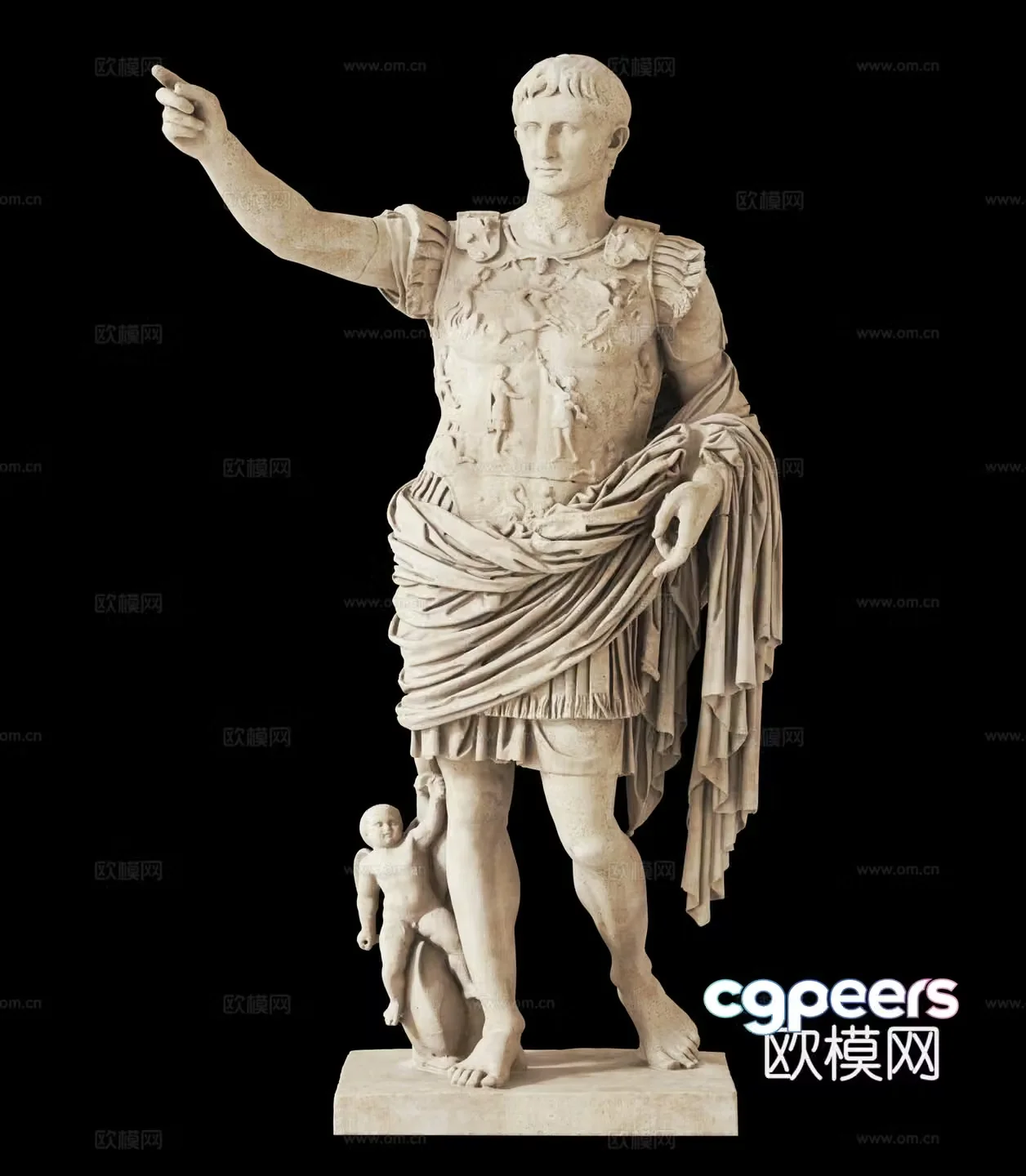 European sculpture Mythical figure sculpture Augustus Statua plaster sculpture 3d model