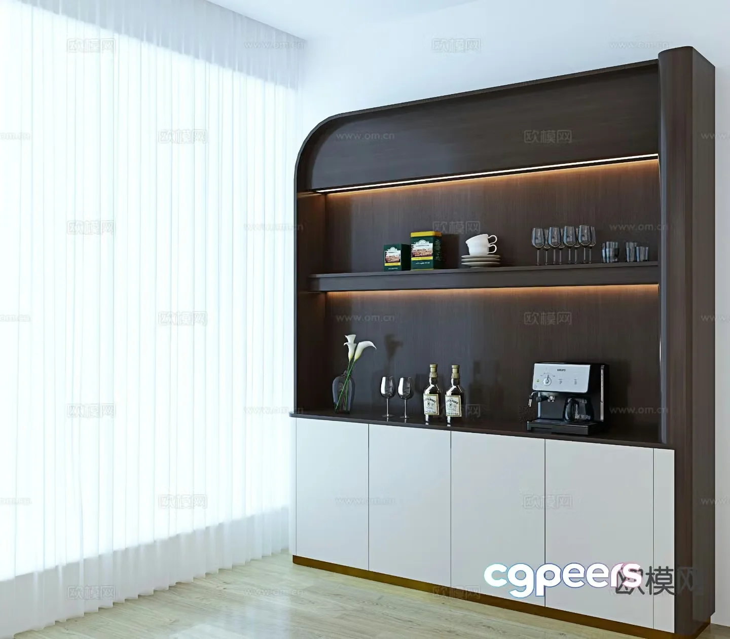 Modern wine cabinet sideboard 3d model