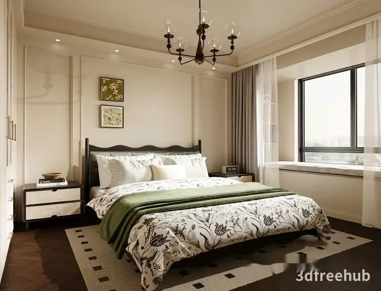 Cozy Bedroom 3D Model – 21315 – VRAY Render
