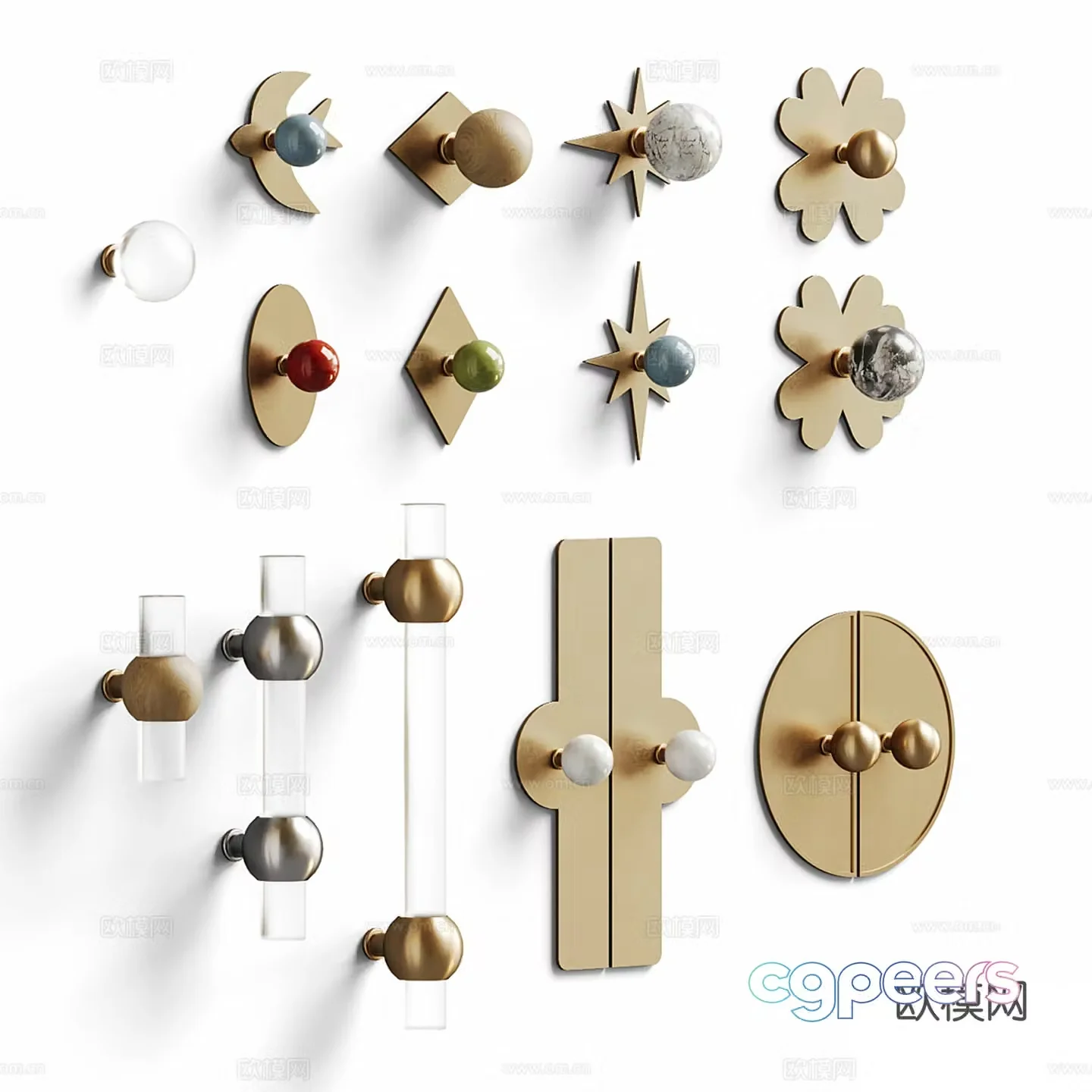 Light luxury handle door handle 3D model
