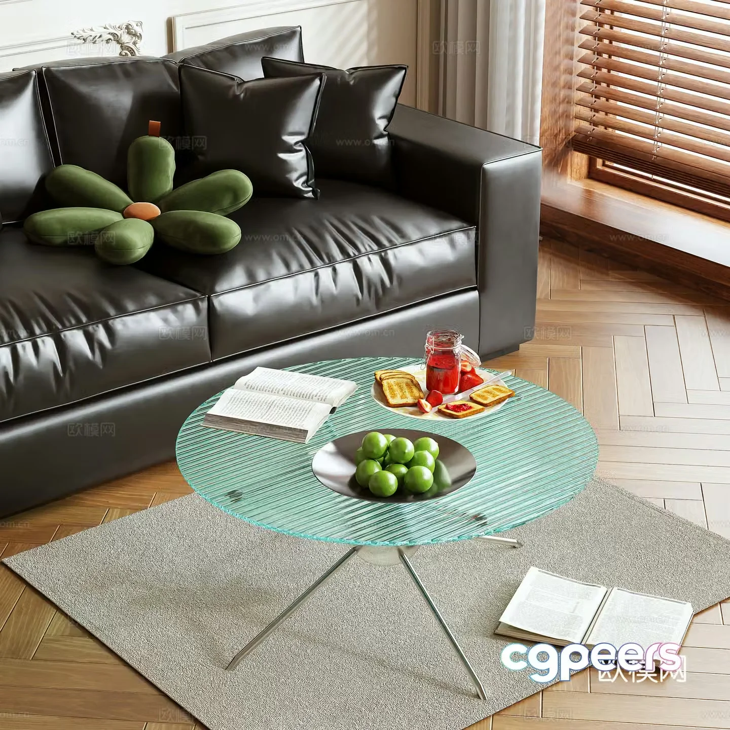 Glass coffee table 3d model