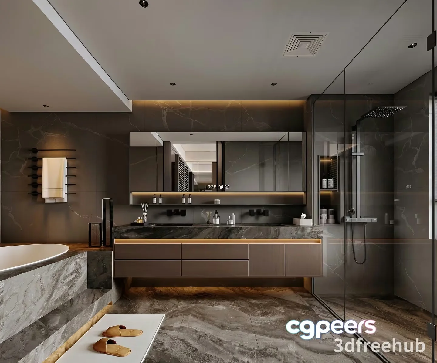 Modern Bathroom Design 3D Model – 21973 – VRAY Render