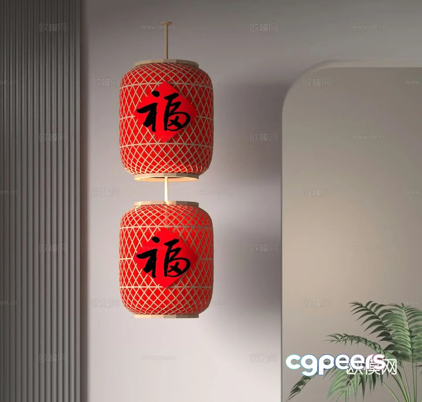 Chinese lantern 3D model
