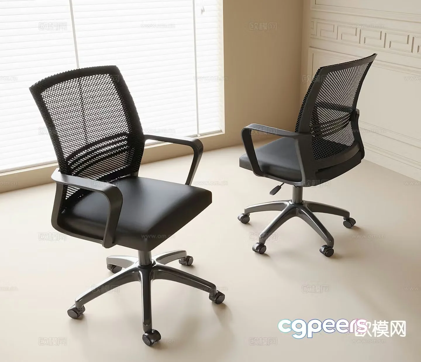Modern mesh office chair swivel chair staff chair 3d model