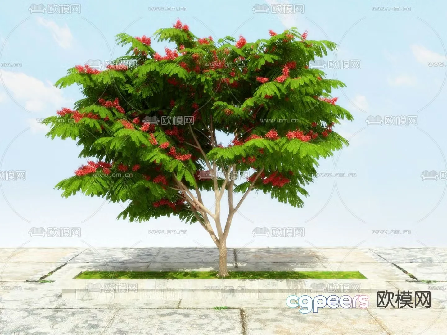 Landscape tree tree hair tree 3d model
