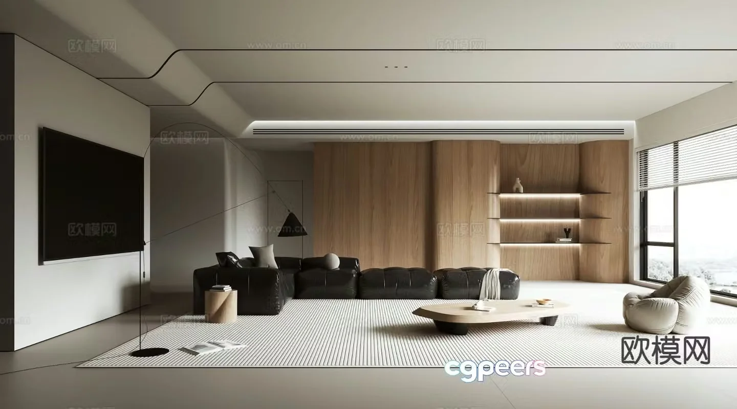Italian minimalist living room 3D model