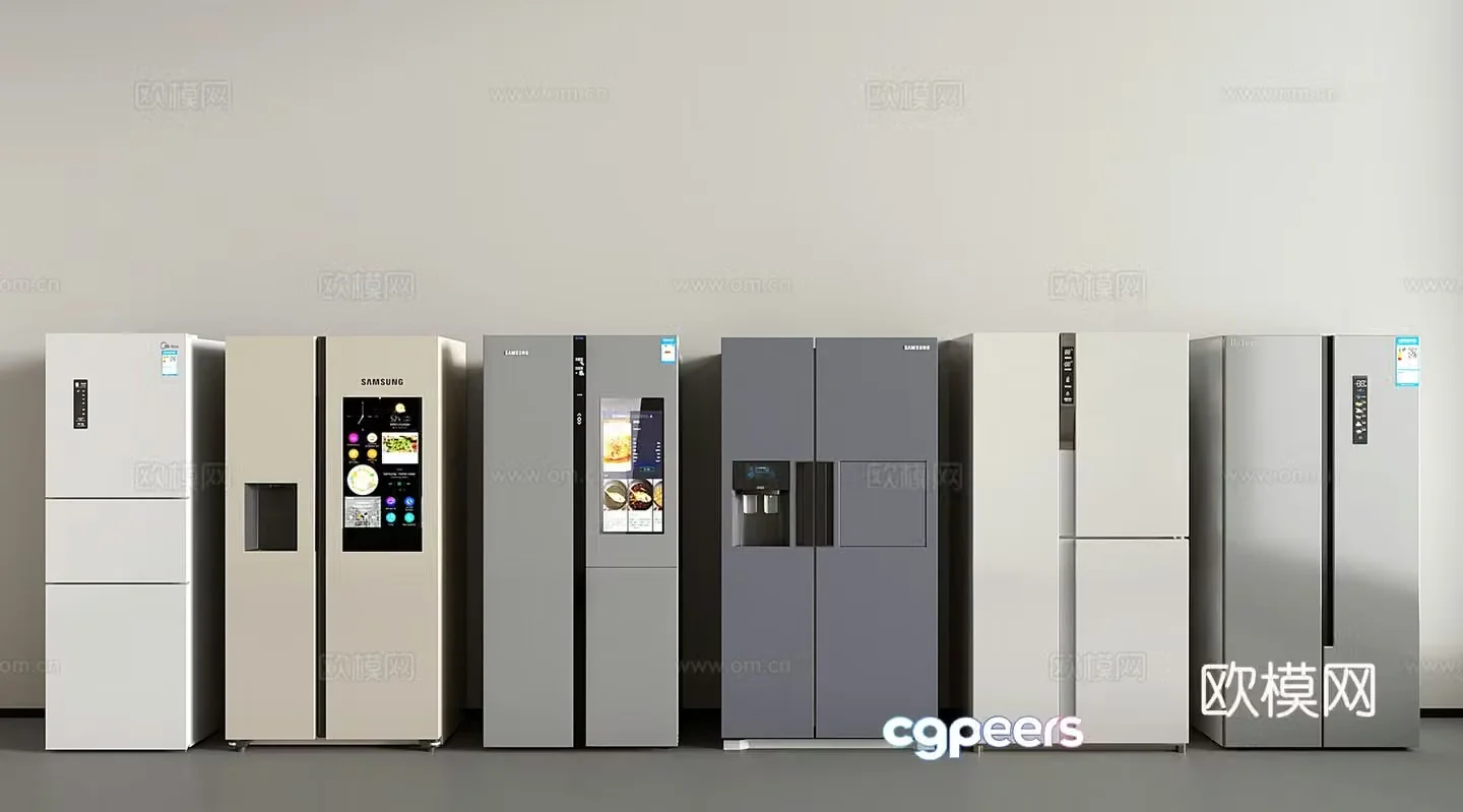 Modern refrigerator combination single door refrigerator double door refrigerator three door refrigerator four door refrigerator 3D model