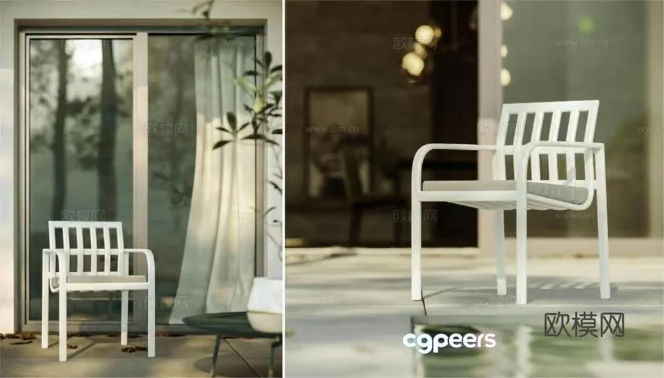 Modern White Chair 3D Model – 17422 – VRAY Render