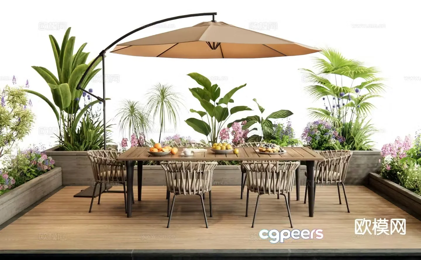 Modern outdoor tables and chairs patio tables and chairs 3d model
