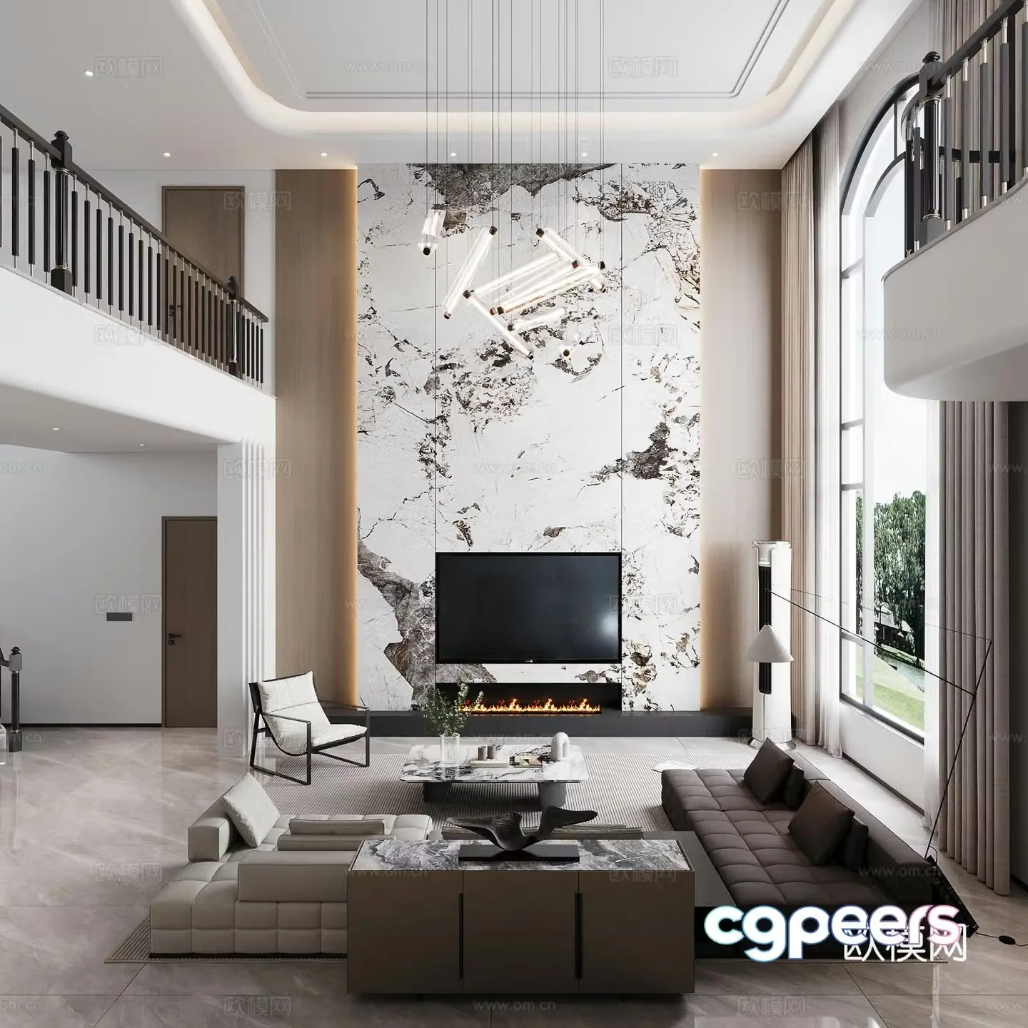Villa Italian living room 3d model