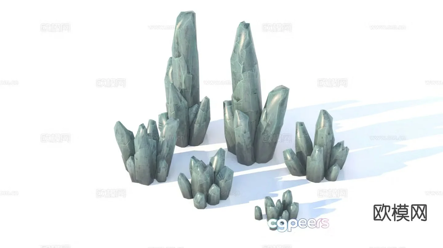 crystal ore gemstone rock 3d model