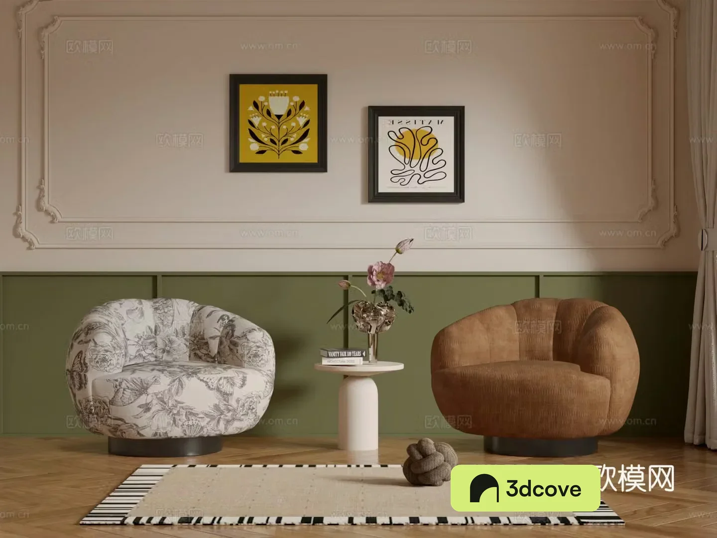 French retro single sofa