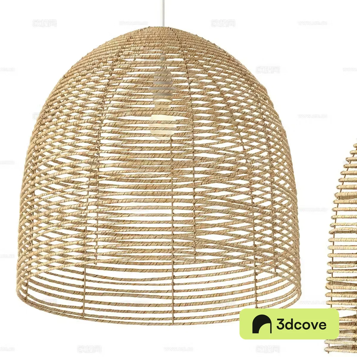 Beehive woven lampshade chandelier