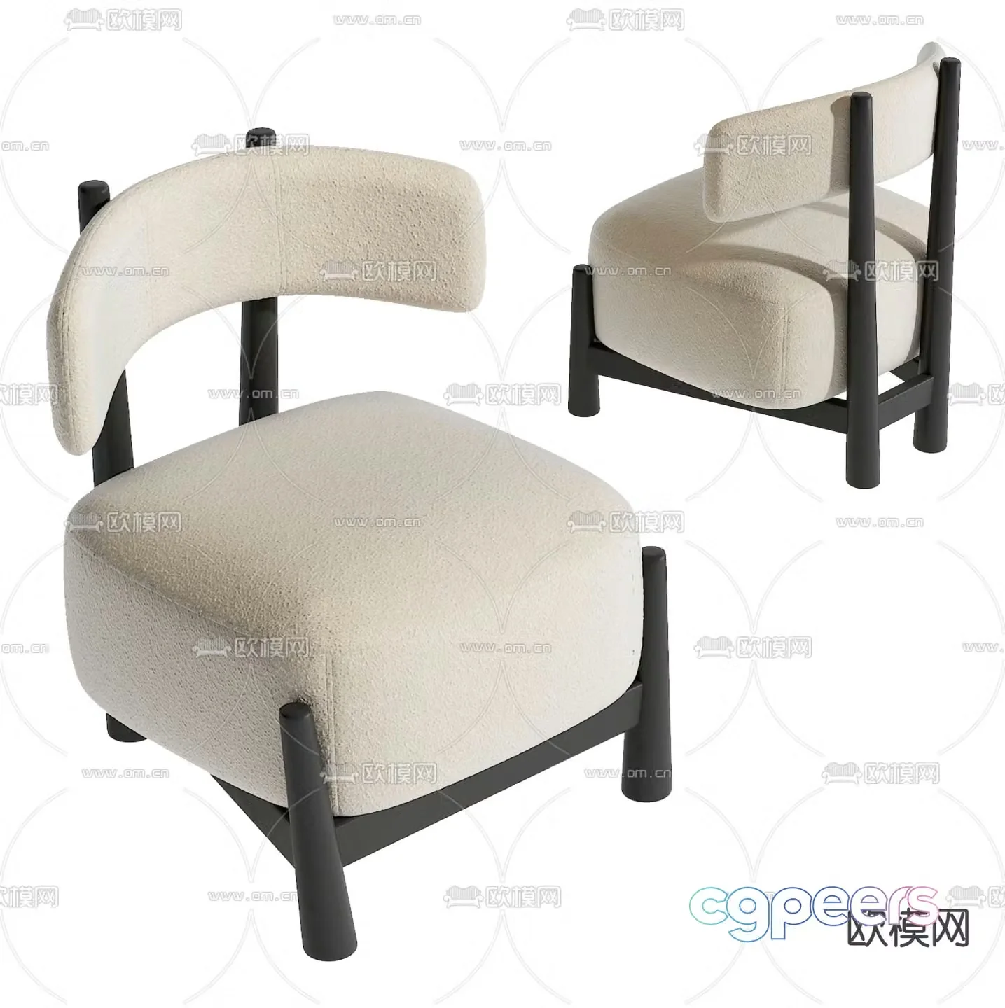 Modern single sofa 3d model