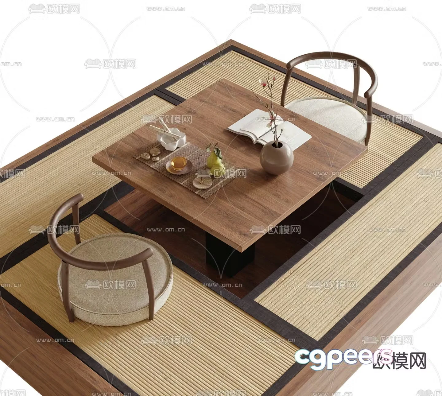 Japanese tatami tea table tea table 3D model