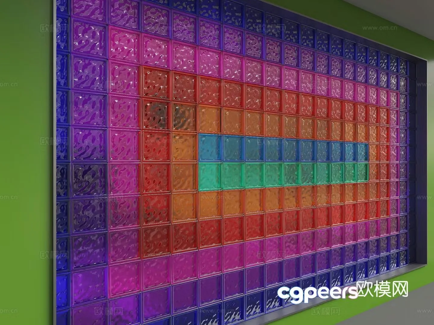 Modern glass partition 3d model