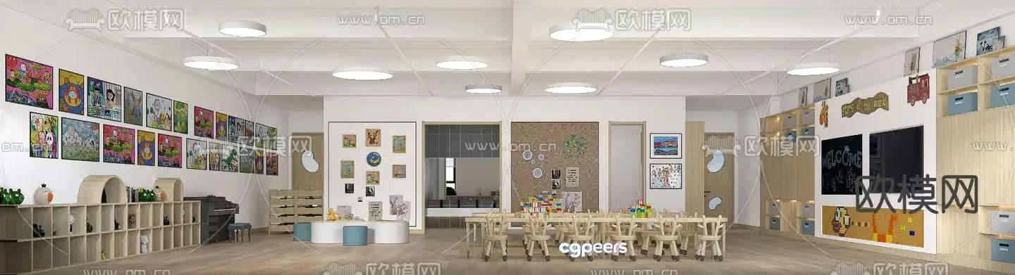 Modern kindergarten classroom 3d model
