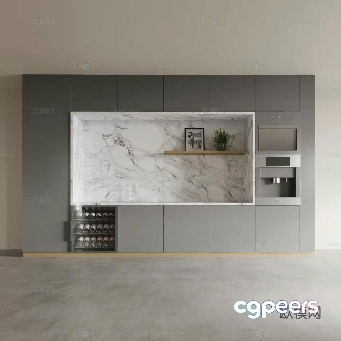 Modern sideboard wine cabinet 3d model