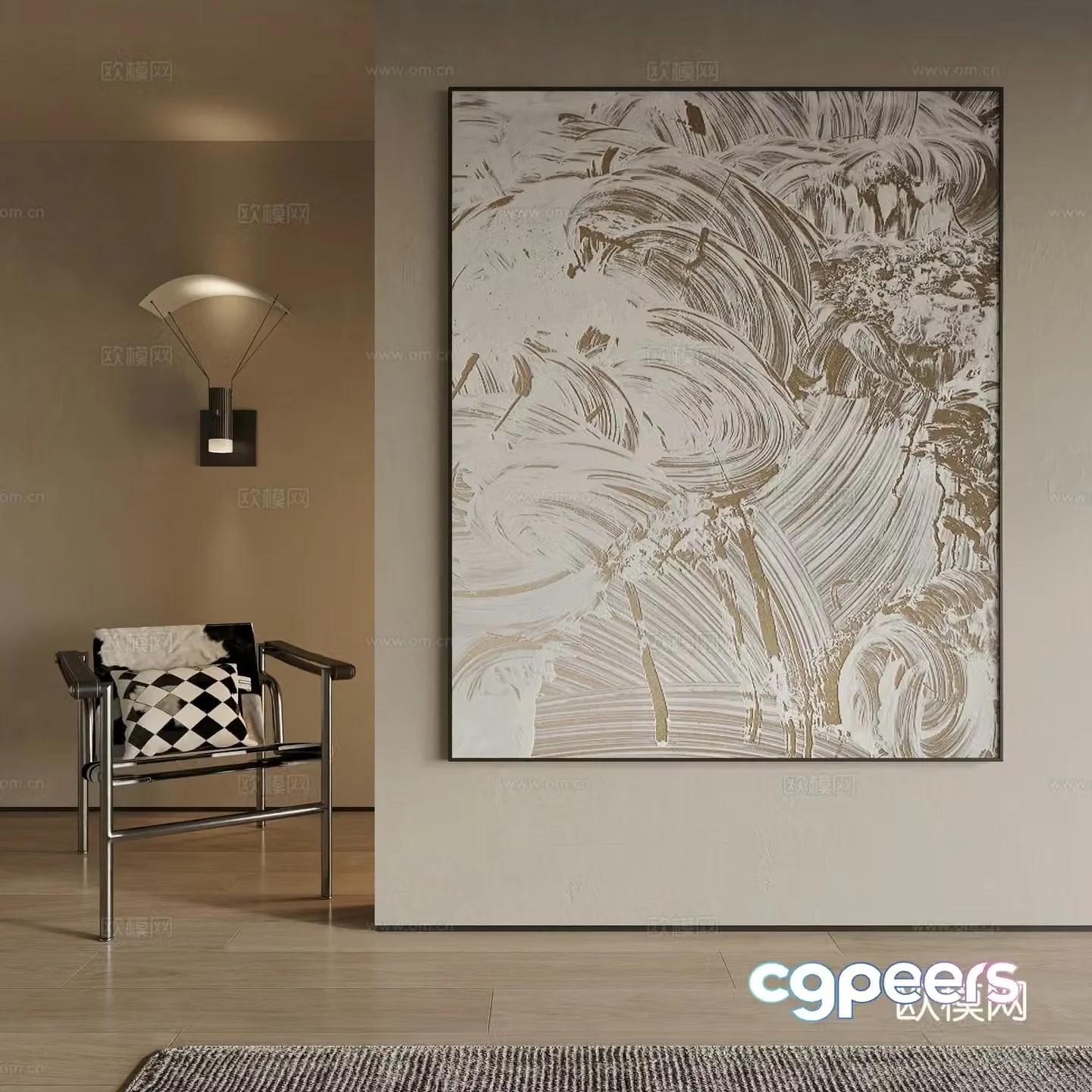 a modern decorative painting 3d model