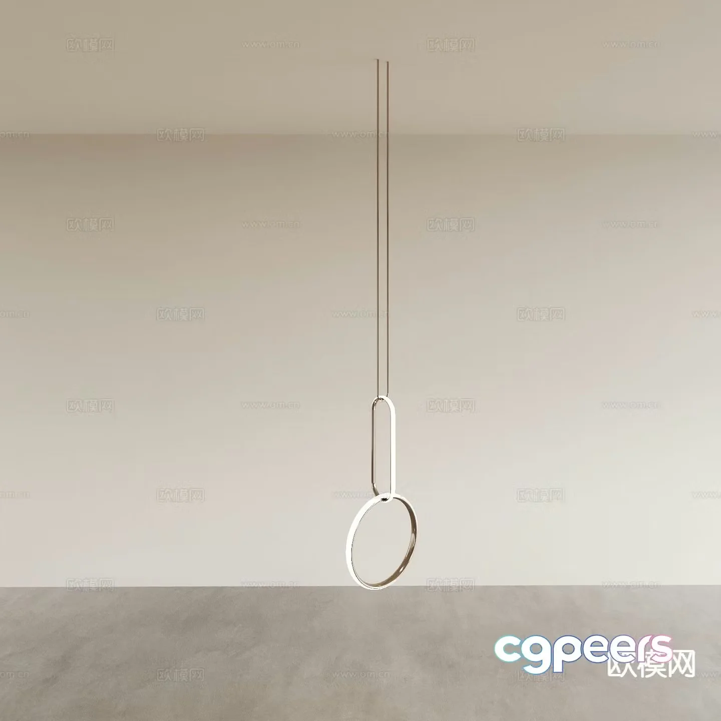 Ring chandelier dining room chandelier 3d model