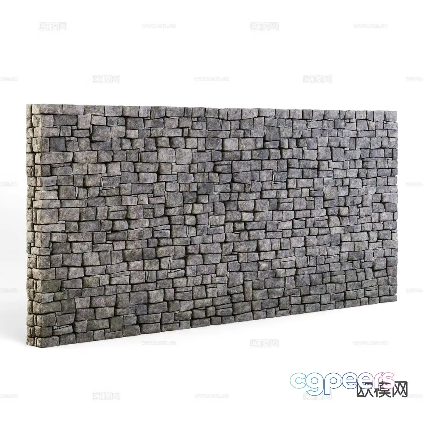 Rough stone wall brick wall wall landscape wall 3d model