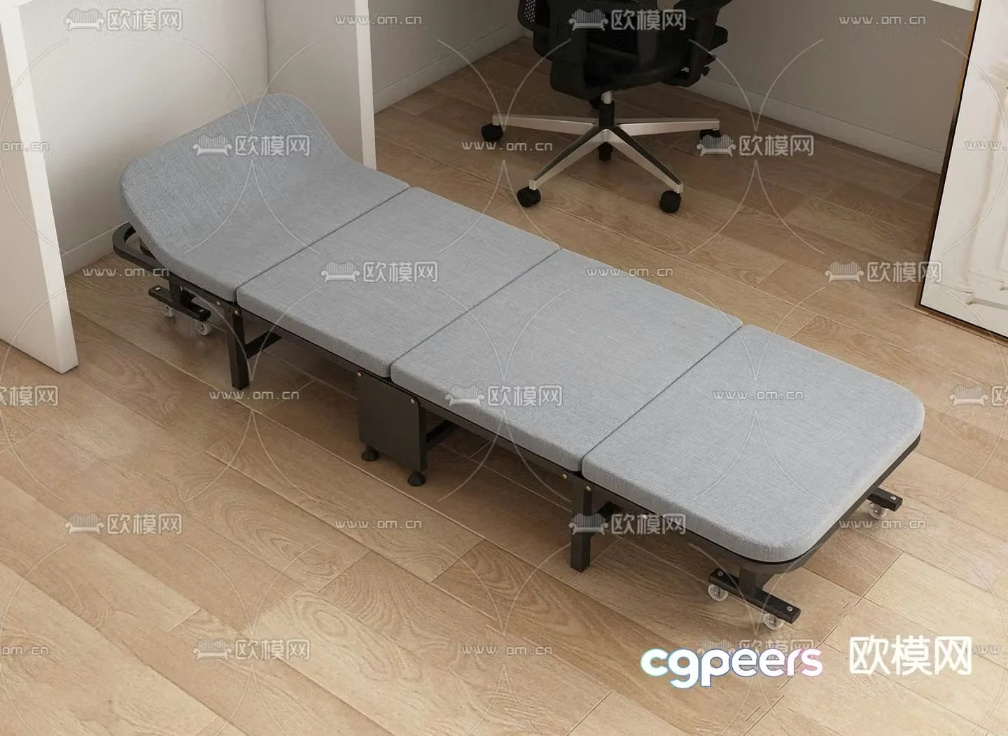 Modern folding bed lunch bed 3d model