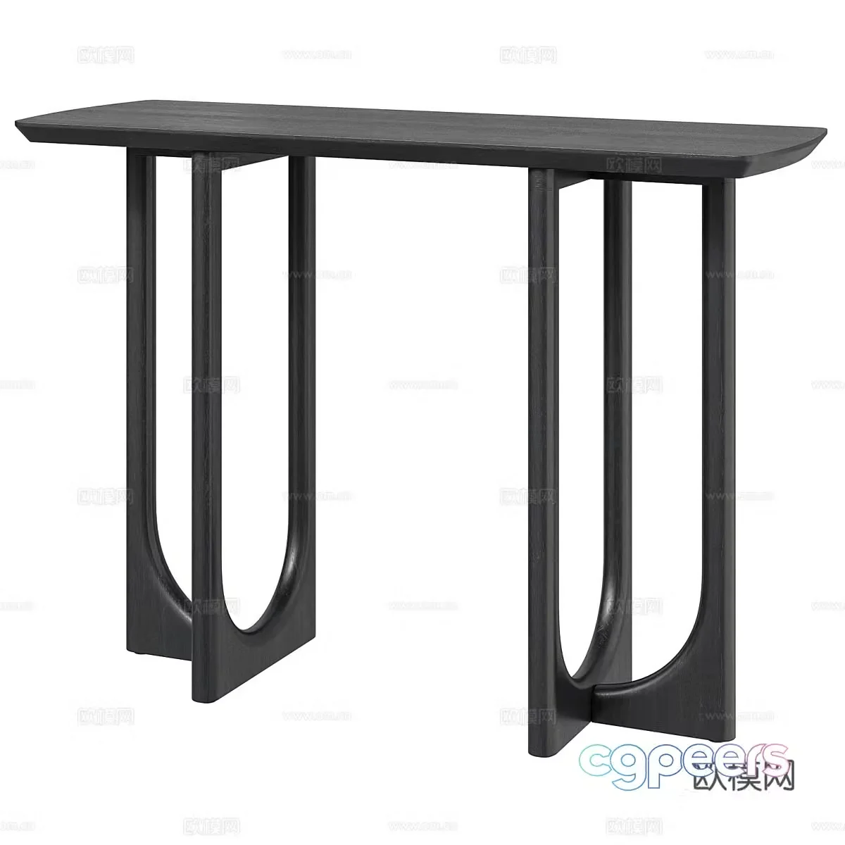 New Chinese-style solid wood end viewing platform 3D model