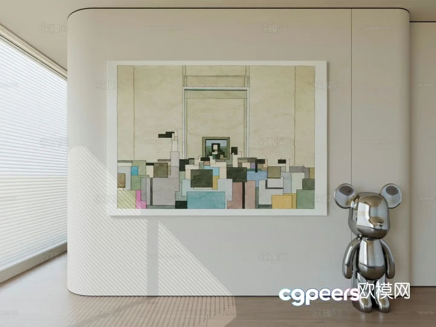 Modern minimalist hanging painting abstract art hanging painting 3d model
