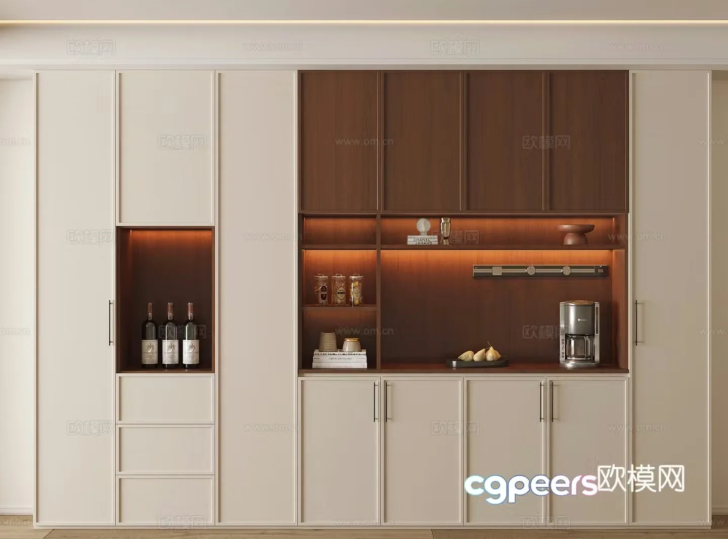Modern wine cabinet jewelry ornaments sideboard decorative cabinet 3d model