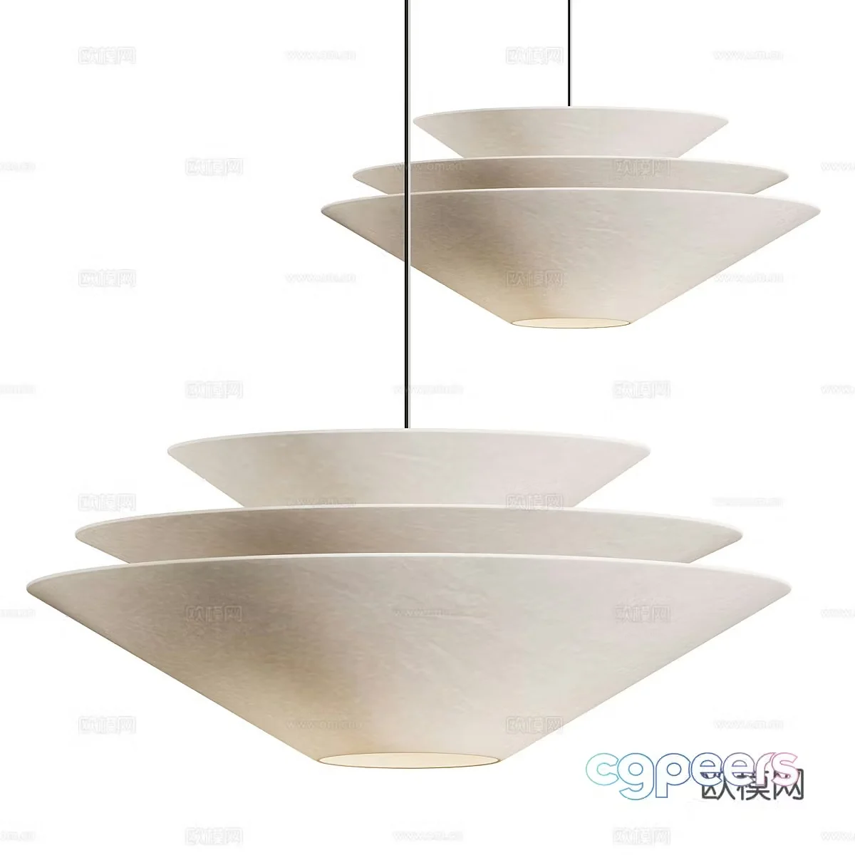 New Chinese style decorative chandelier 3D model