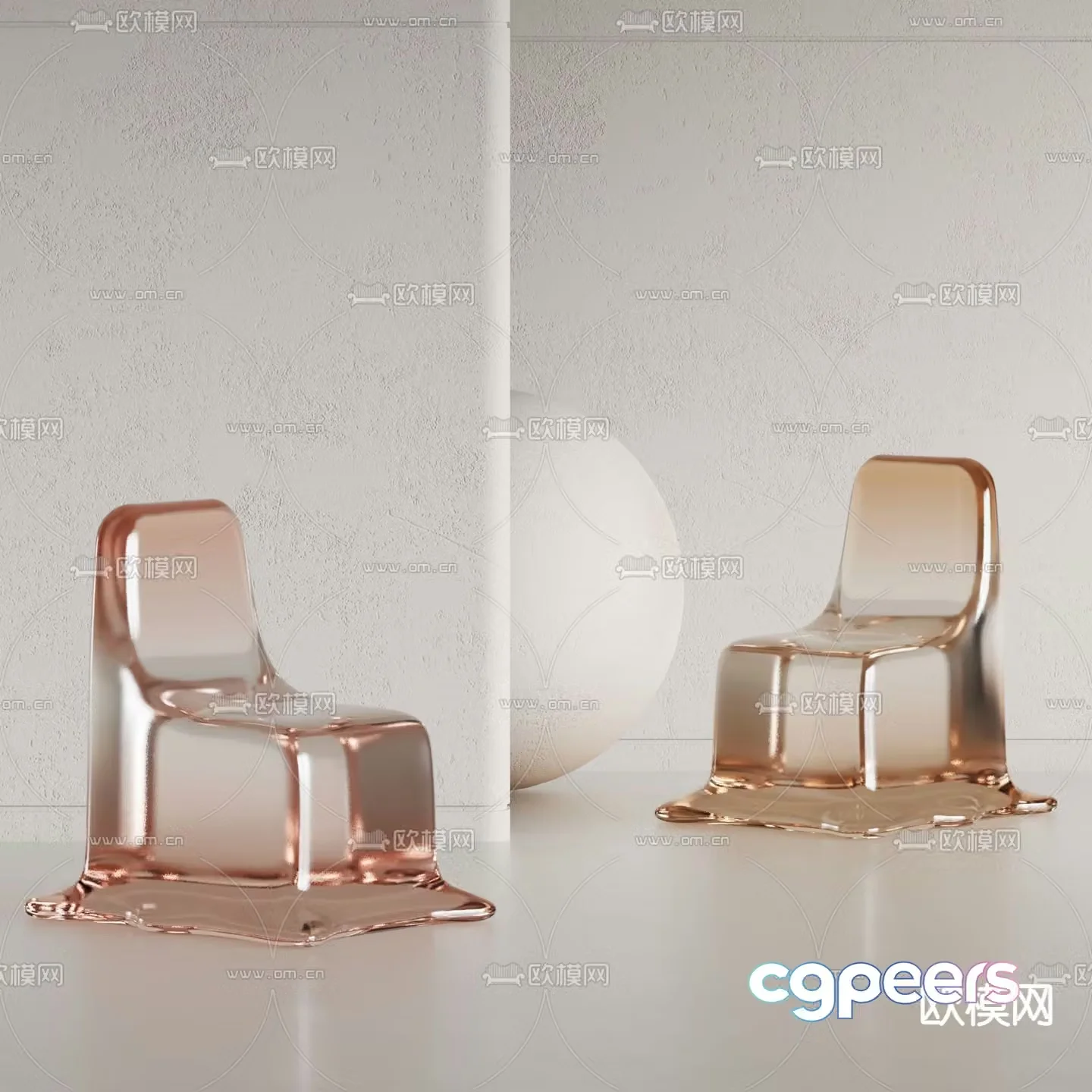Cassina acrylic lounge chair 3d model
