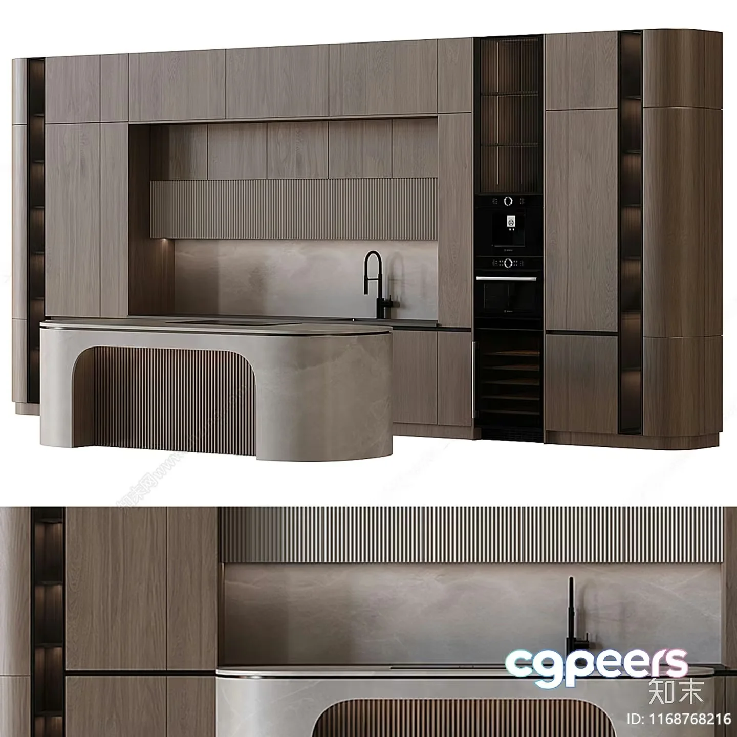 Modern Kitchen 3D Model – 129 – VRAY Render